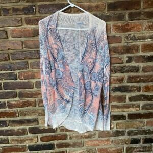 Charlotte Russe Printed Open Front Cardigan Sweater Women's Size Medium